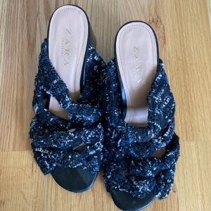 Zara tweed mules